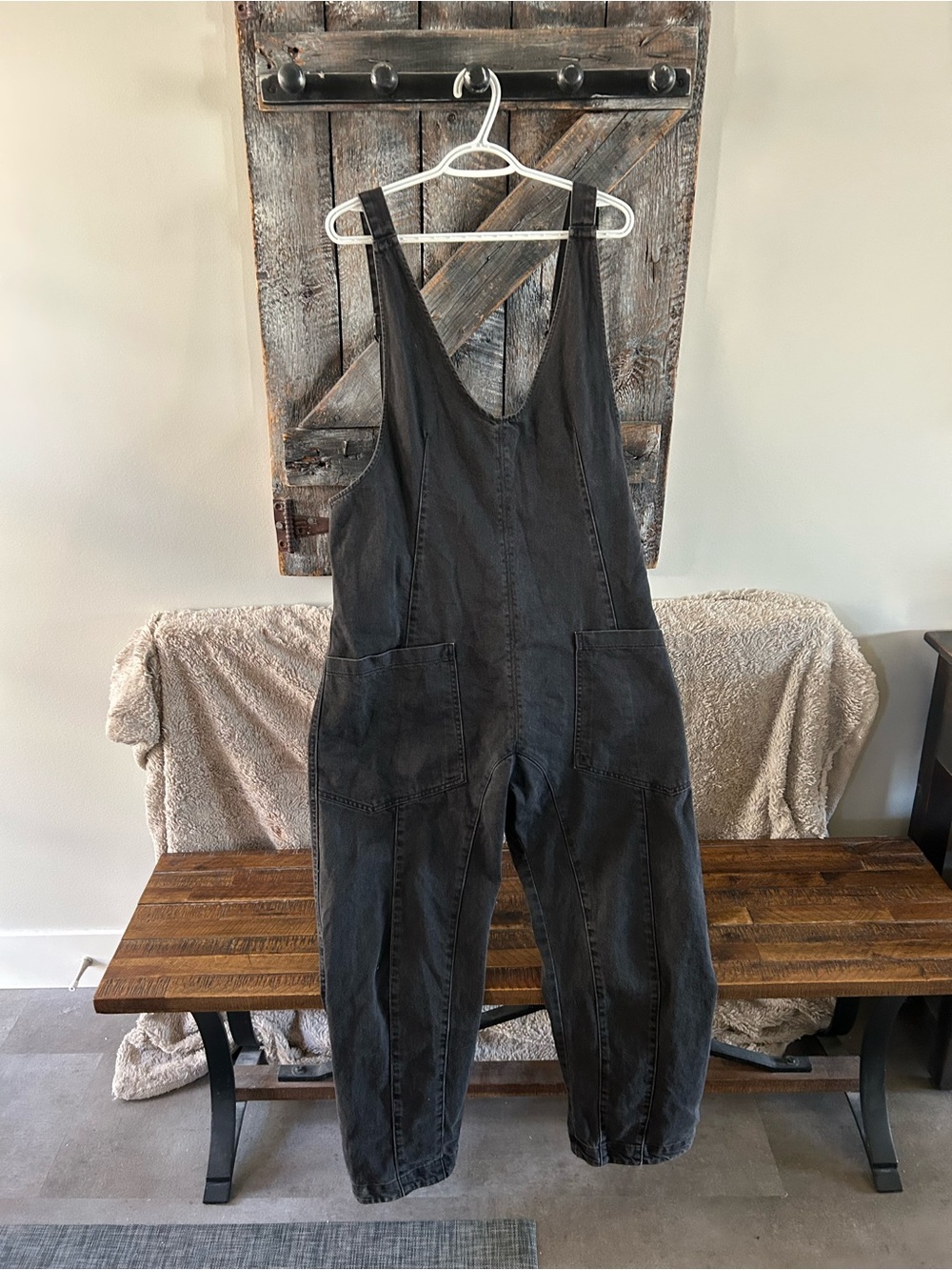 Women's We The Free Black Denim Overalls